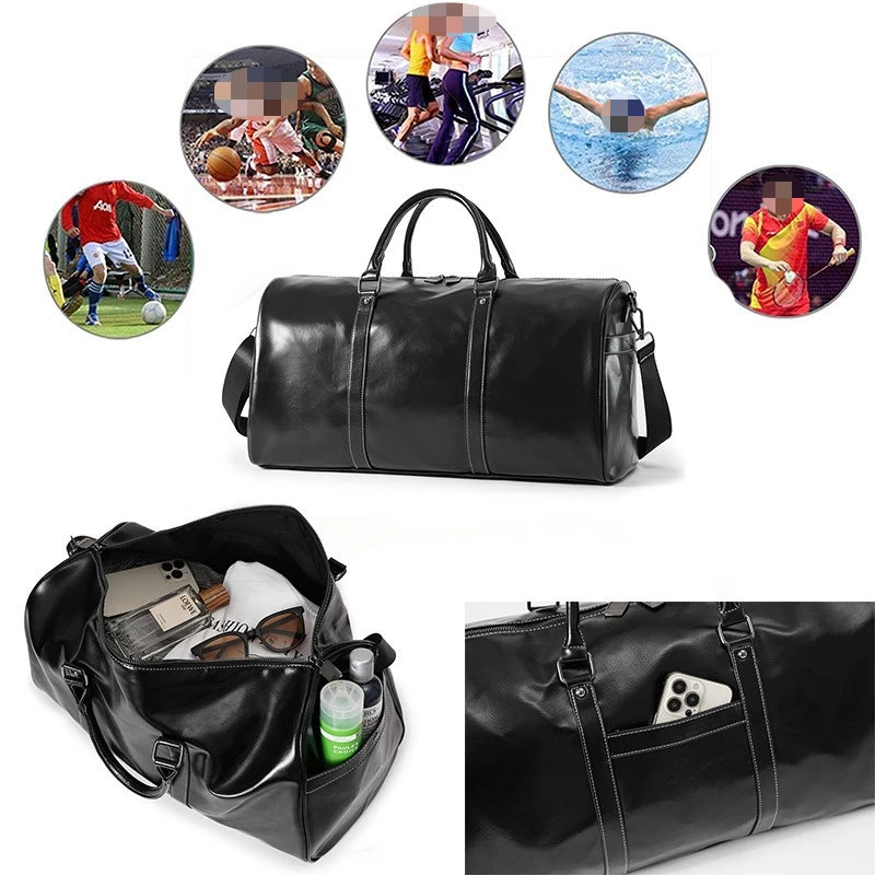 Cylinder travel bag, large-capacity portable fitness bag, shoulder messenger bag.