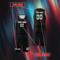 Solid‑Black White‑trim Custom Basketball Jersey, Breathable Mesh Vest For Name & Number Print