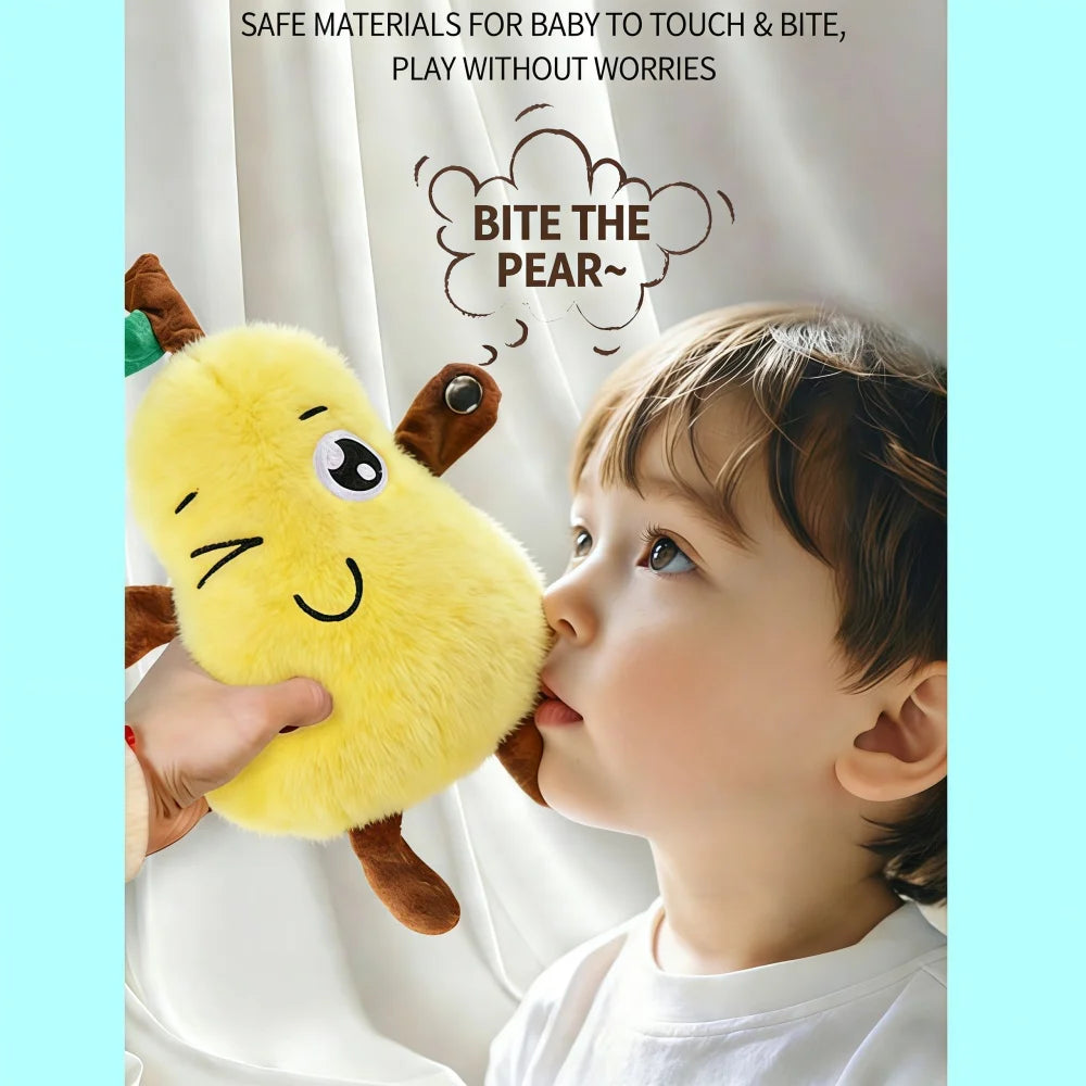 Creative Fruit Yali Pear Touch-Sensitive Rhythm Piano - Unique Novelty Musical Parent-Child Interactive Plush Doll Toy