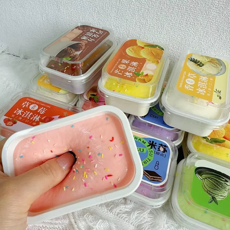 1/6pcs Squishy Tiramisu Ice Cream Cake Squeeze Toy Slow Rebound Stress Relief Fidget Toys for Anxiety ADHD Autism for Kids Adult
