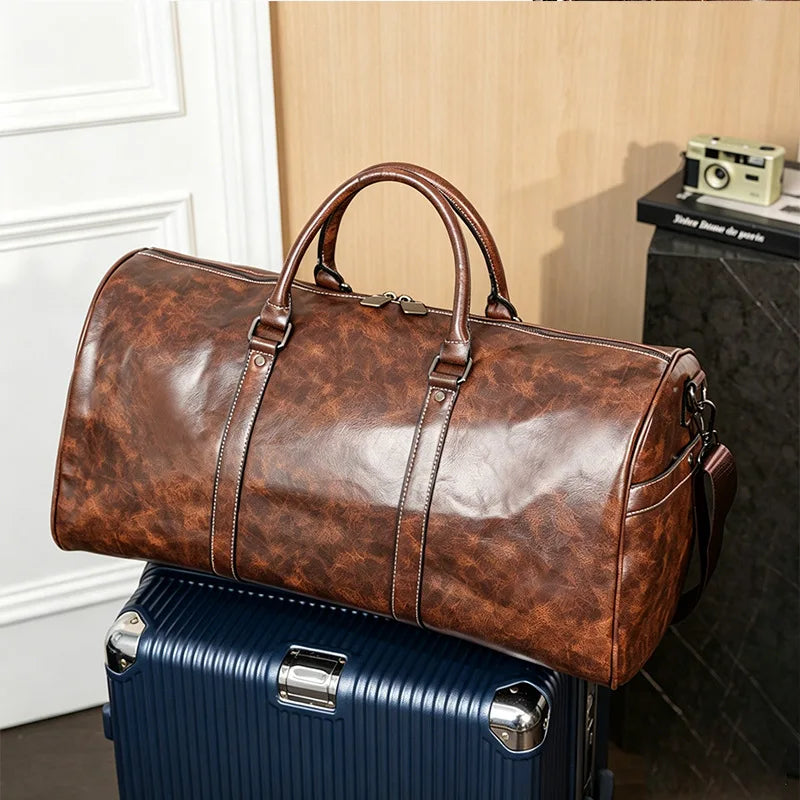 Cylinder travel bag, large-capacity portable fitness bag, shoulder messenger bag.