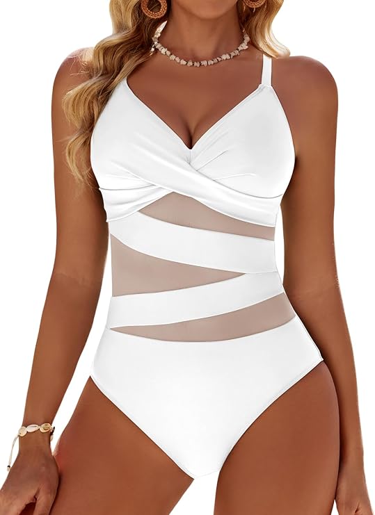 Control Mesh Push Up Bathing Suit