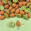 10pcs 3D Simulation Kiwi Fruit Resin Charms Mini Artificial Kiwifruit Pendant DIY Jewelry Making Accessory for Earring Keychain