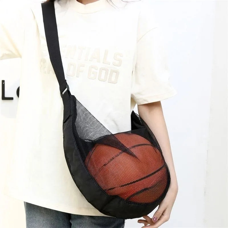 One shoulder crossbody basketball bag, football bag, fitness sports ball storage bag