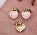 10 Pcs Peach  Pendants Charms  Jewelry Making  Earrings Pendants Necklaces Bracelets DIY Accessories