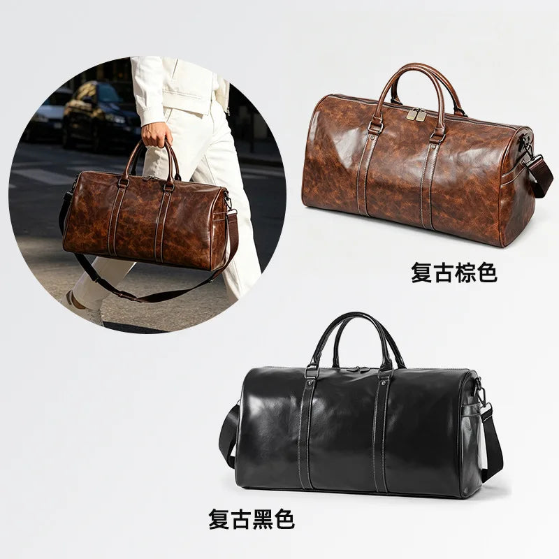 Cylinder travel bag, large-capacity portable fitness bag, shoulder messenger bag.