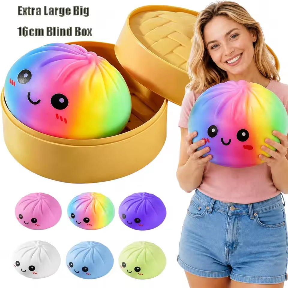 Extra Large Big Dumplings Squeeze Toy with Steamer Glitter