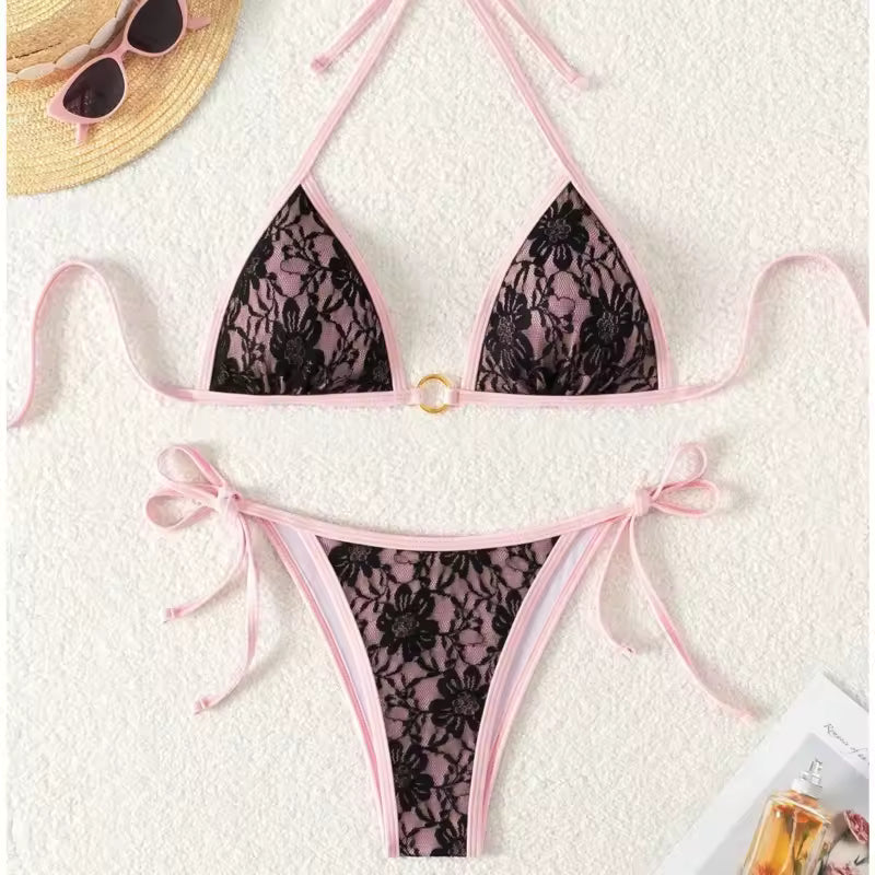 Sexy Bikinis Lace Swimsuits Women Swimwear Push