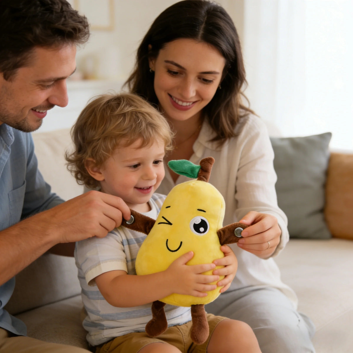 Creative Fruit Yali Pear Touch-Sensitive Rhythm Piano - Unique Novelty Musical Parent-Child Interactive Plush Doll Toy