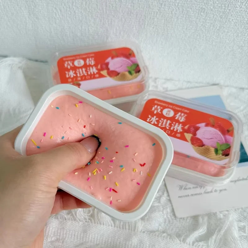 1/6pcs Squishy Tiramisu Ice Cream Cake Squeeze Toy Slow Rebound Stress Relief Fidget Toys for Anxiety ADHD Autism for Kids Adult
